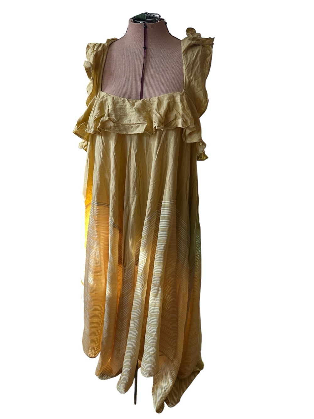 Ruffled Maxi Dress in Mustard Yellow
